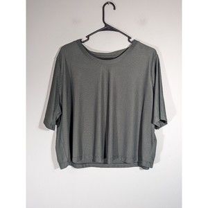 Adidas X Universal Standard Olive Mesh Crop Athletic Top Women Plus 2X